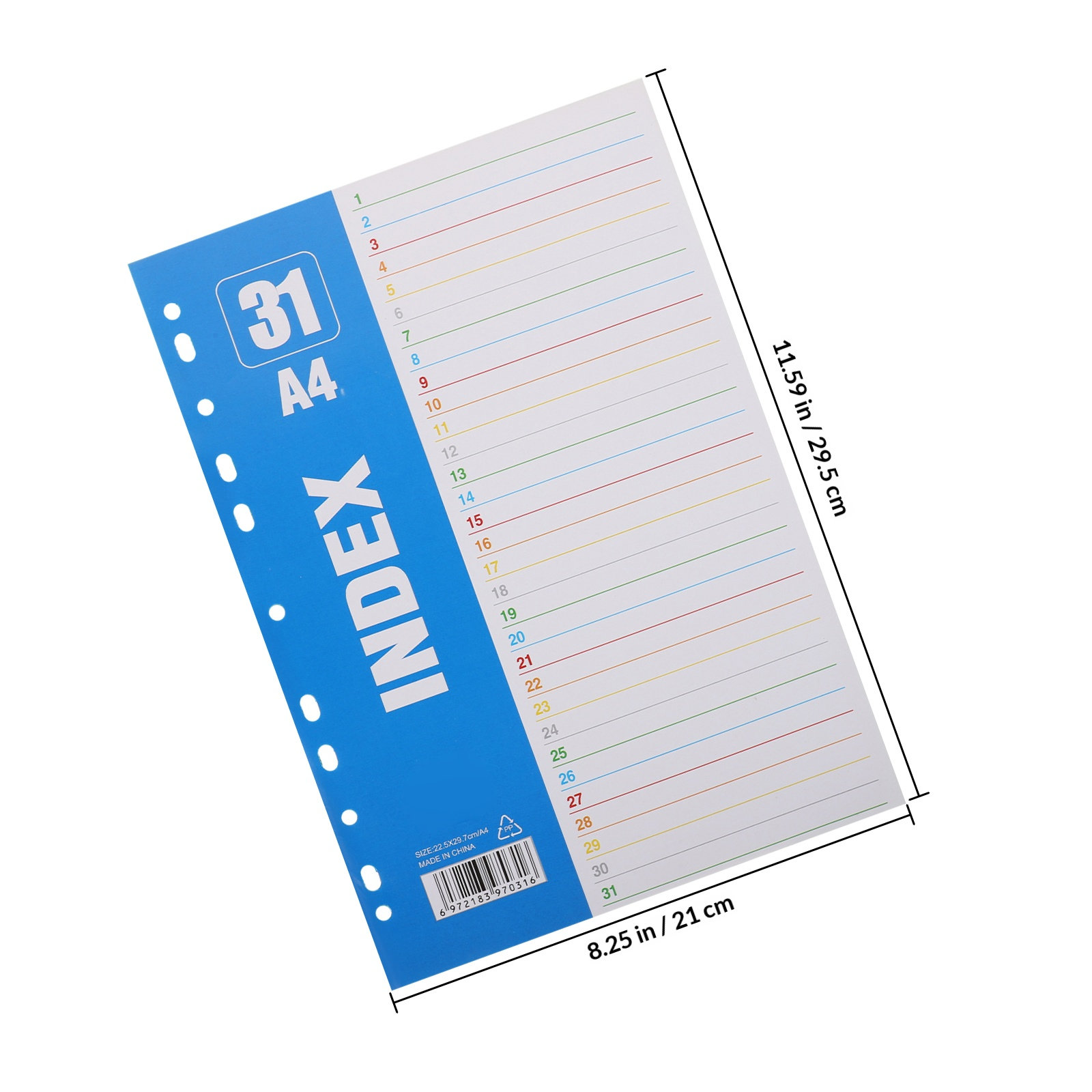 1Set Number Index Page A4 11-H - đánh giá và giá Tab Divider A4